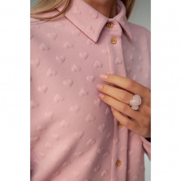 Рубашка-оверсайз «Розовое сердце»
