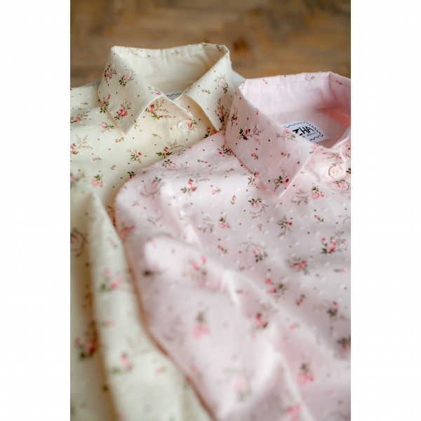 Рубашка из батиста «Цветы на розовом» фото 4